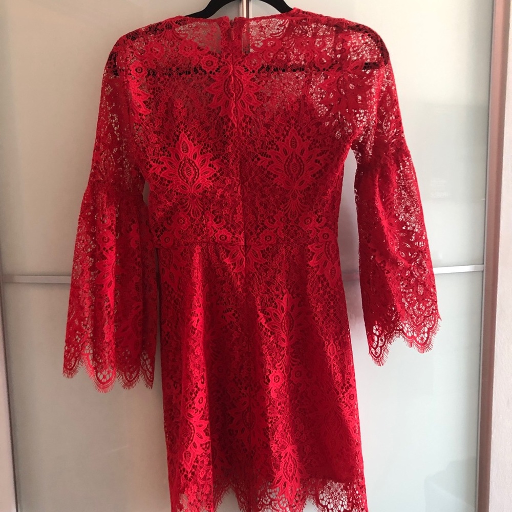 Red lace BCBGMAXAZRIA mini dress